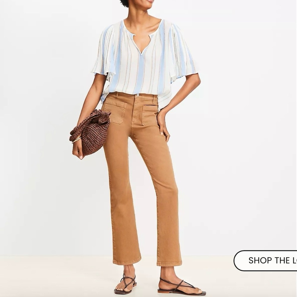 LOFT Patch Pocket Kick Crop Jeans